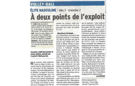 Elite M : Article Dauphiné Libéré 14/12/15