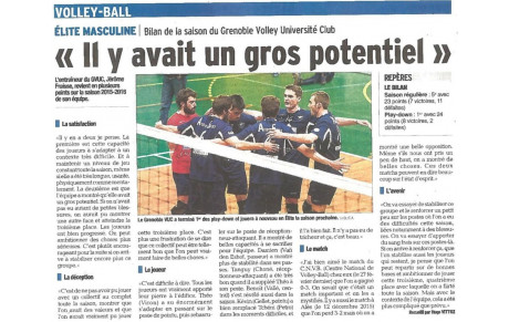 Elite M : Article Dauphiné Libéré 13/05/16