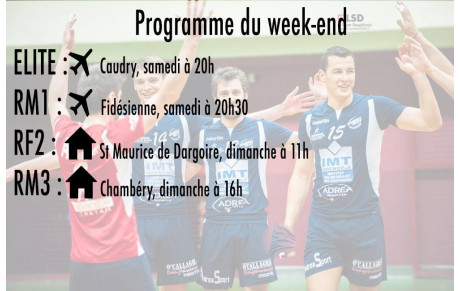 Programme du week-end du 28 &amp; 29/10